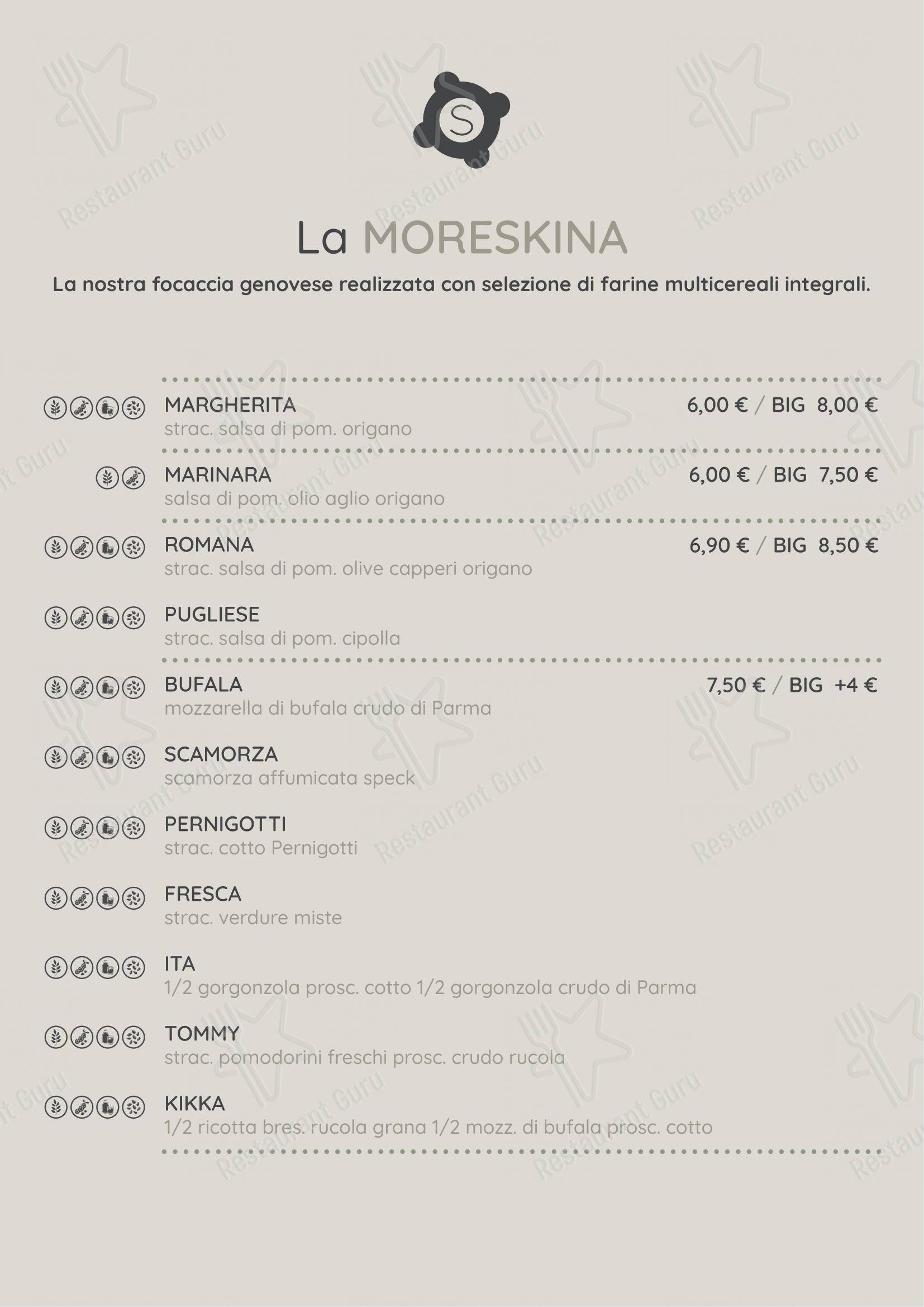 Menu bar per Strakkino ristorante