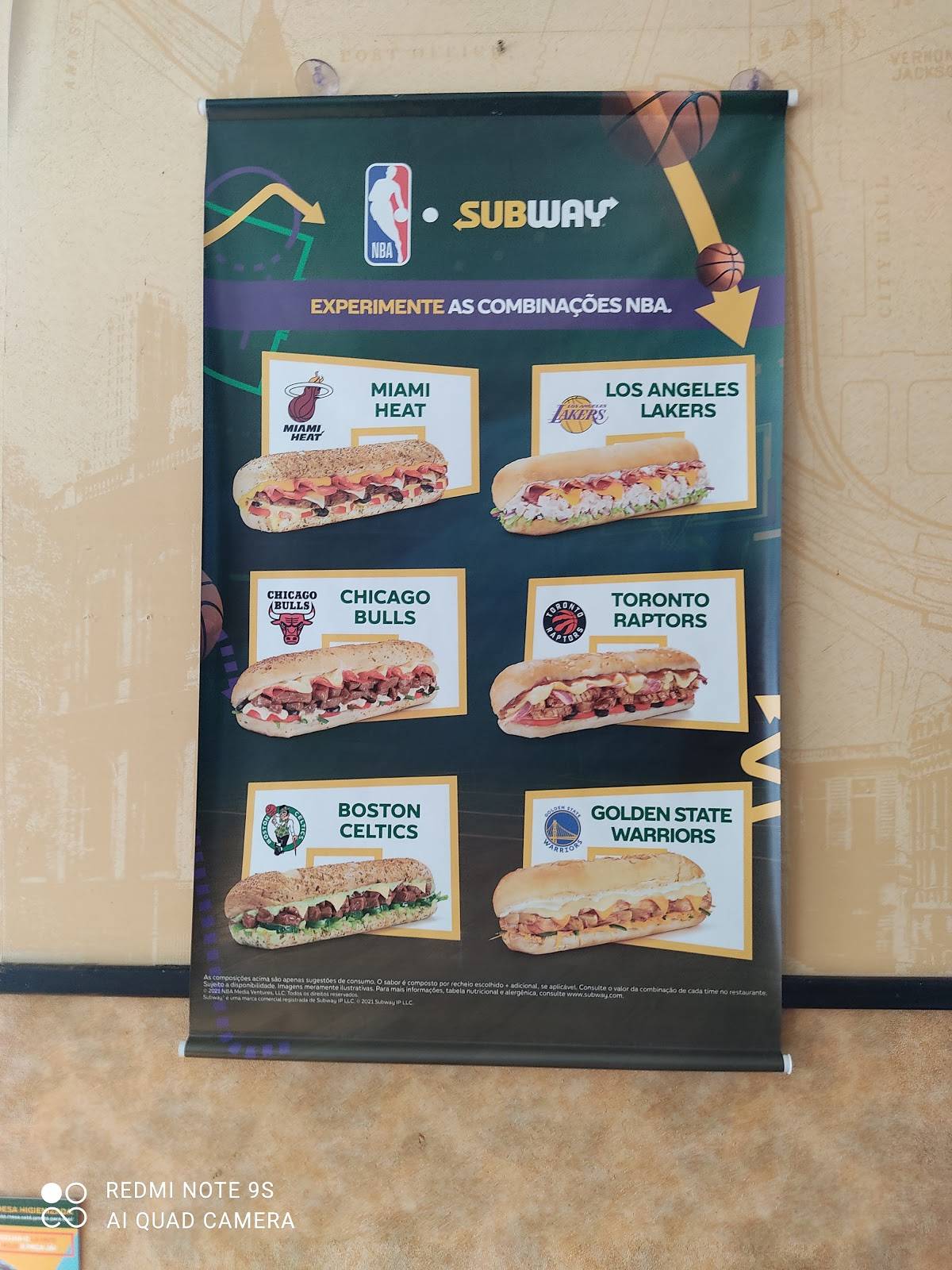 Subway cardápio