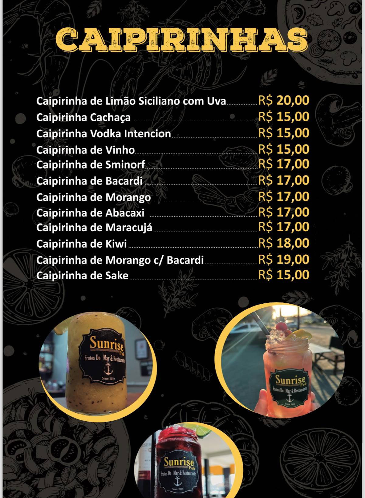 Sunrise Pub cardápio