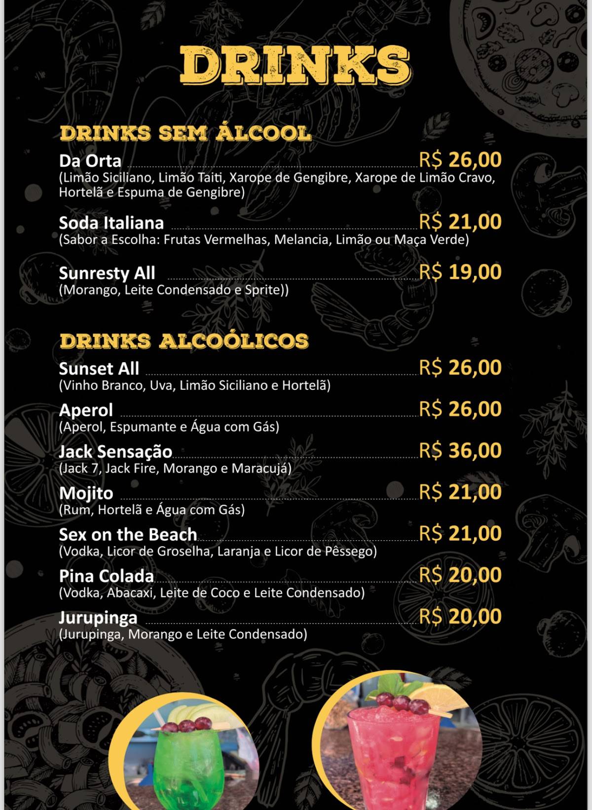 Sunrise Pub cardápio