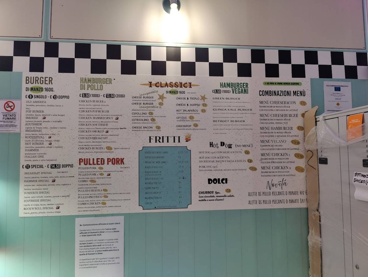 Menu di Sunseri’s diner di Alessandro e Federica 