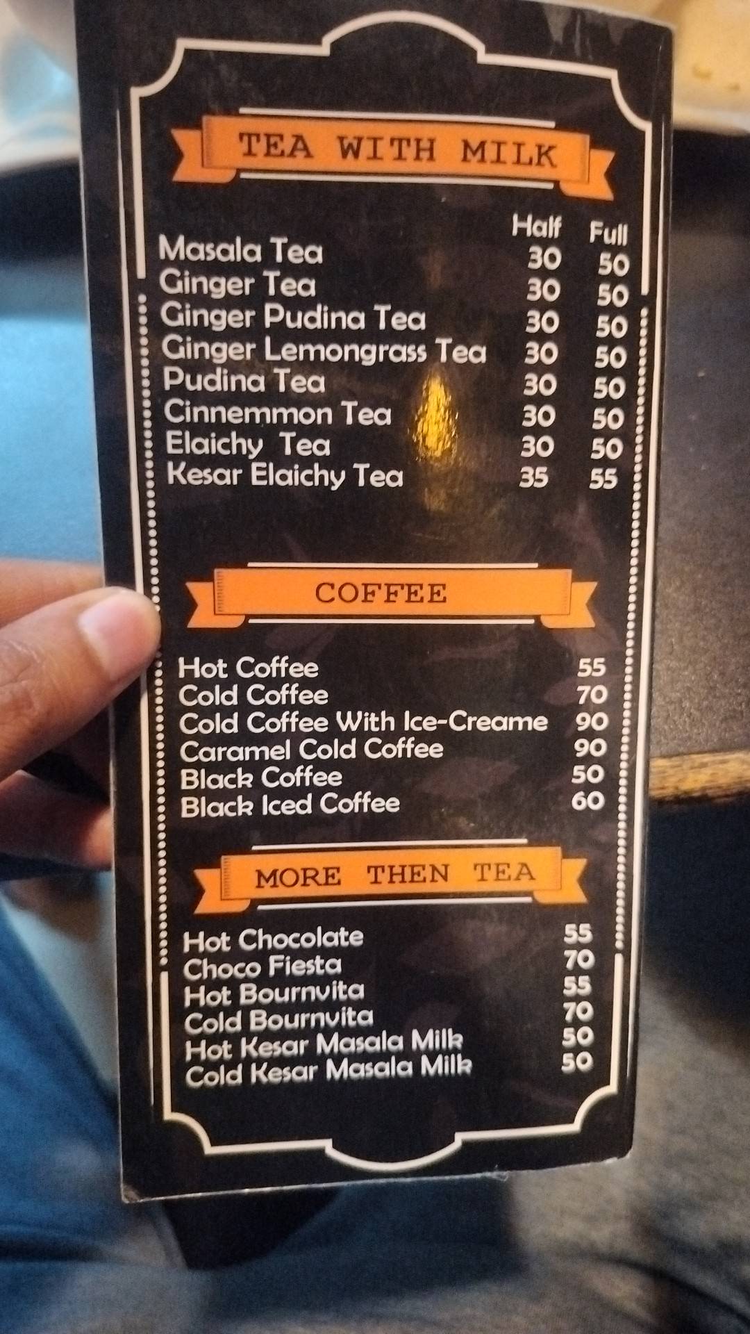 SurTEA menu