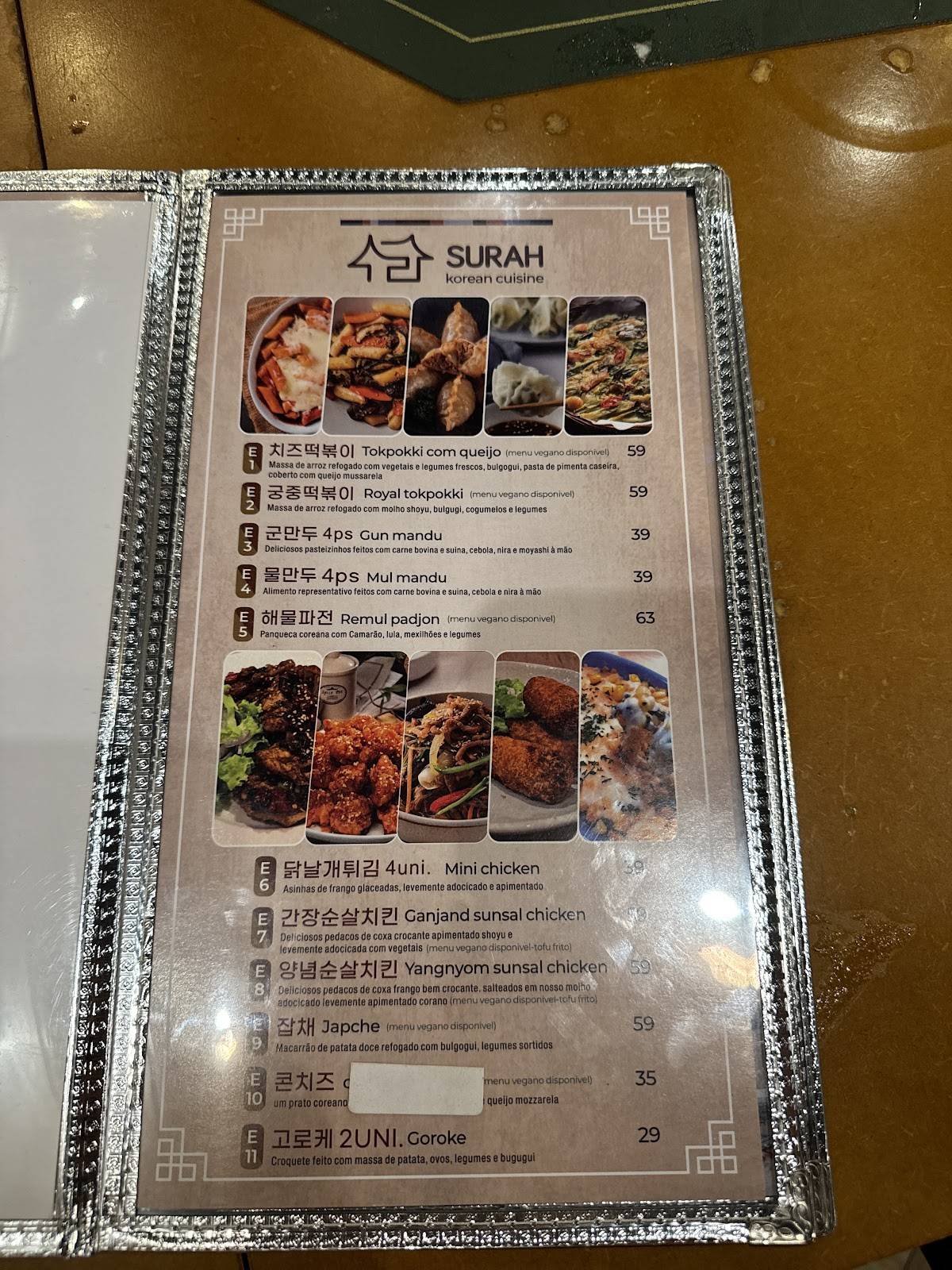 Surah Korean Cuisine Brasil cardápio