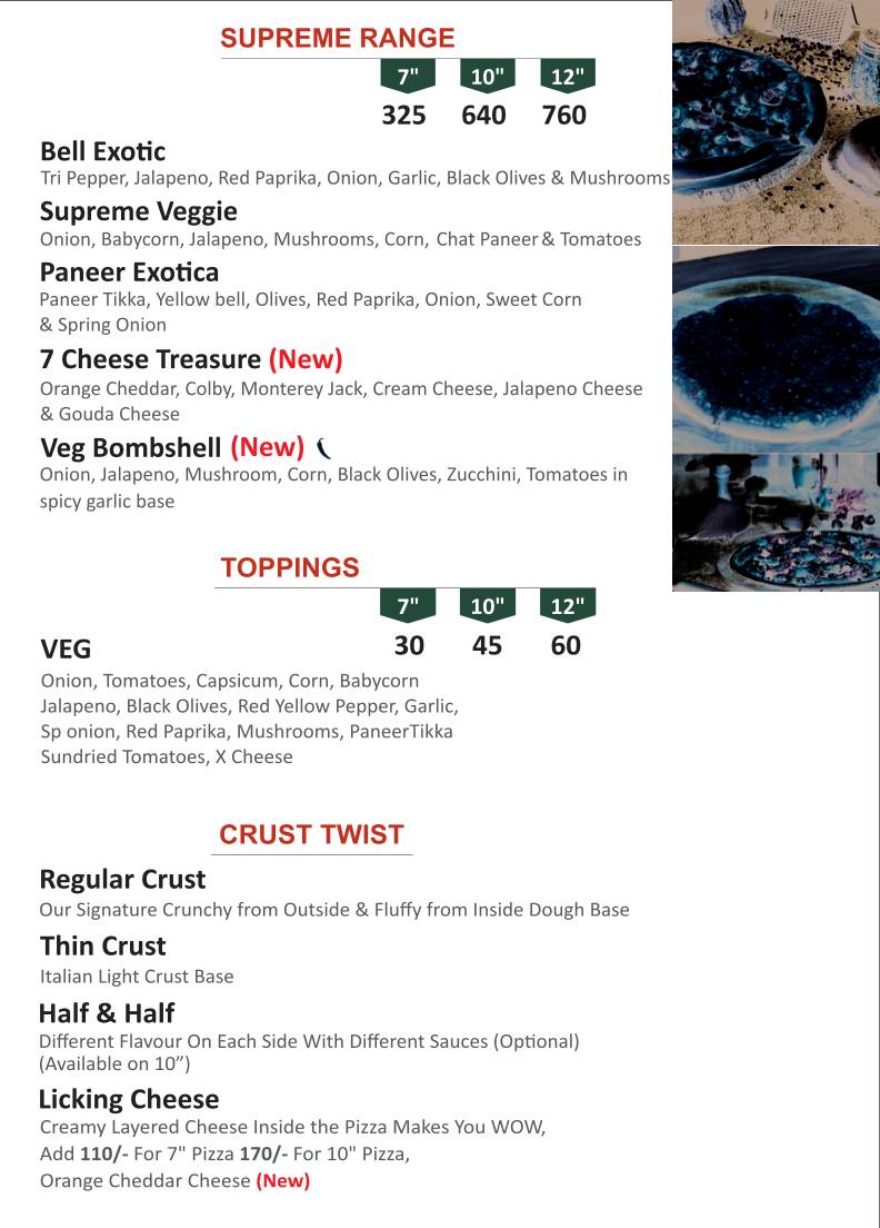 Sizzling Bite Restaurant menu