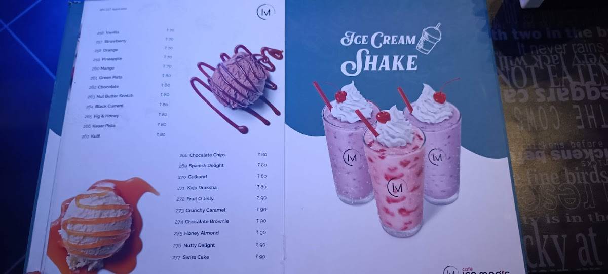 Ice Magic menu