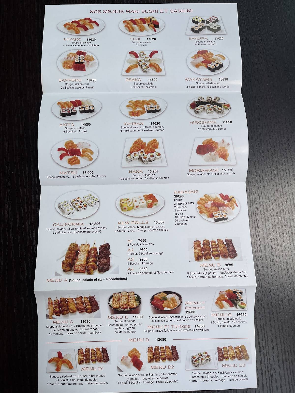 Menu de Sushi Robinson