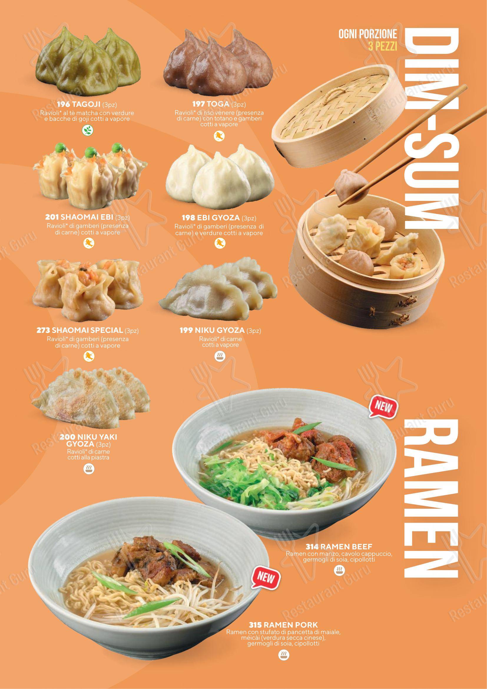 Menu di Sushiko Riva del Garda - Blue Garden - Menu bar