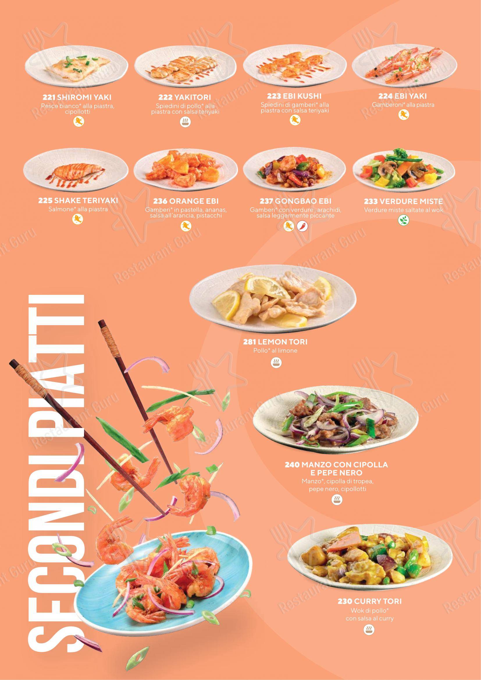 Menu di Sushiko Riva del Garda - Blue Garden - Menu bar