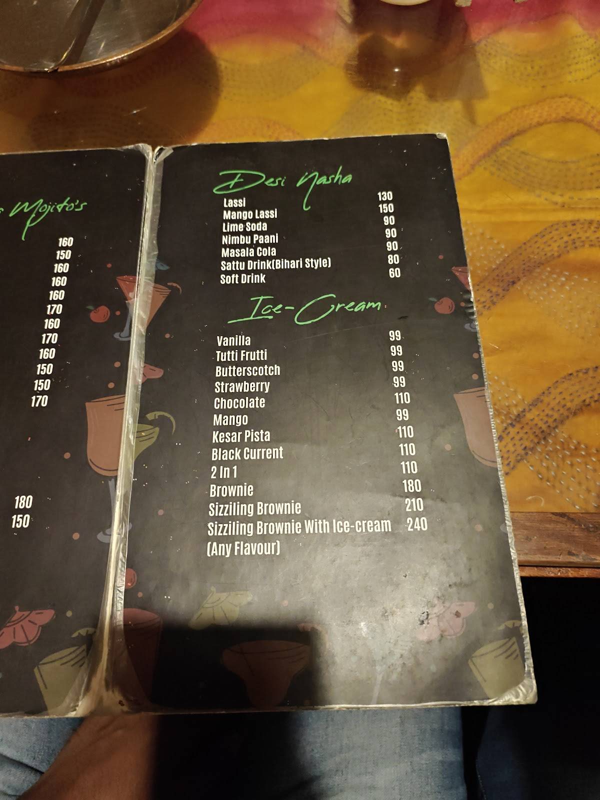Swaaddesh menu