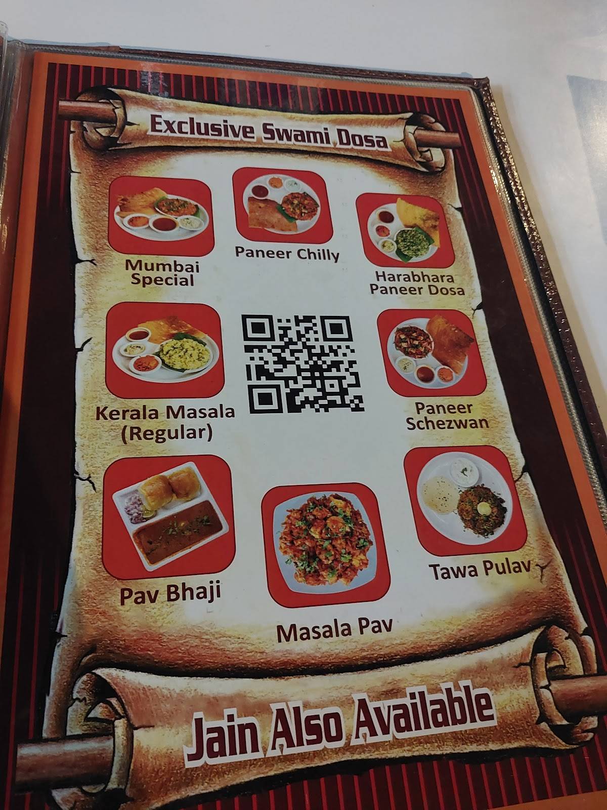 Swami Fast Food menu