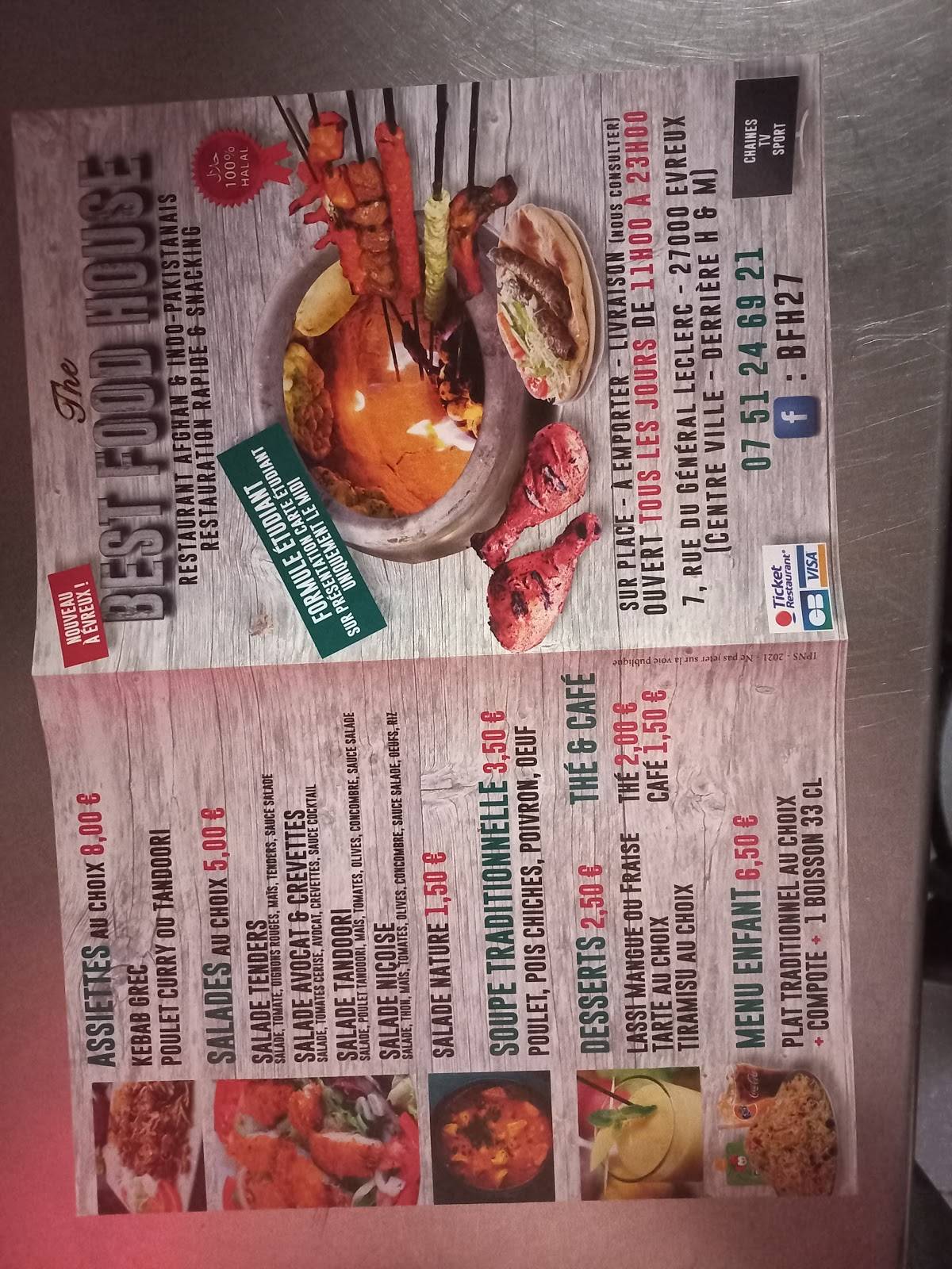 Menu au THE BEST FOOD HOUSE restaurant, Évreux