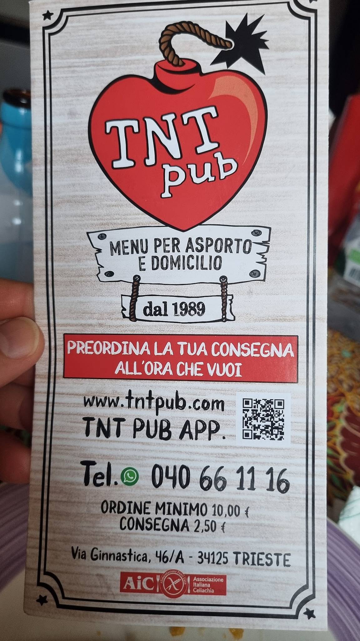 Menu di TNT Pub 