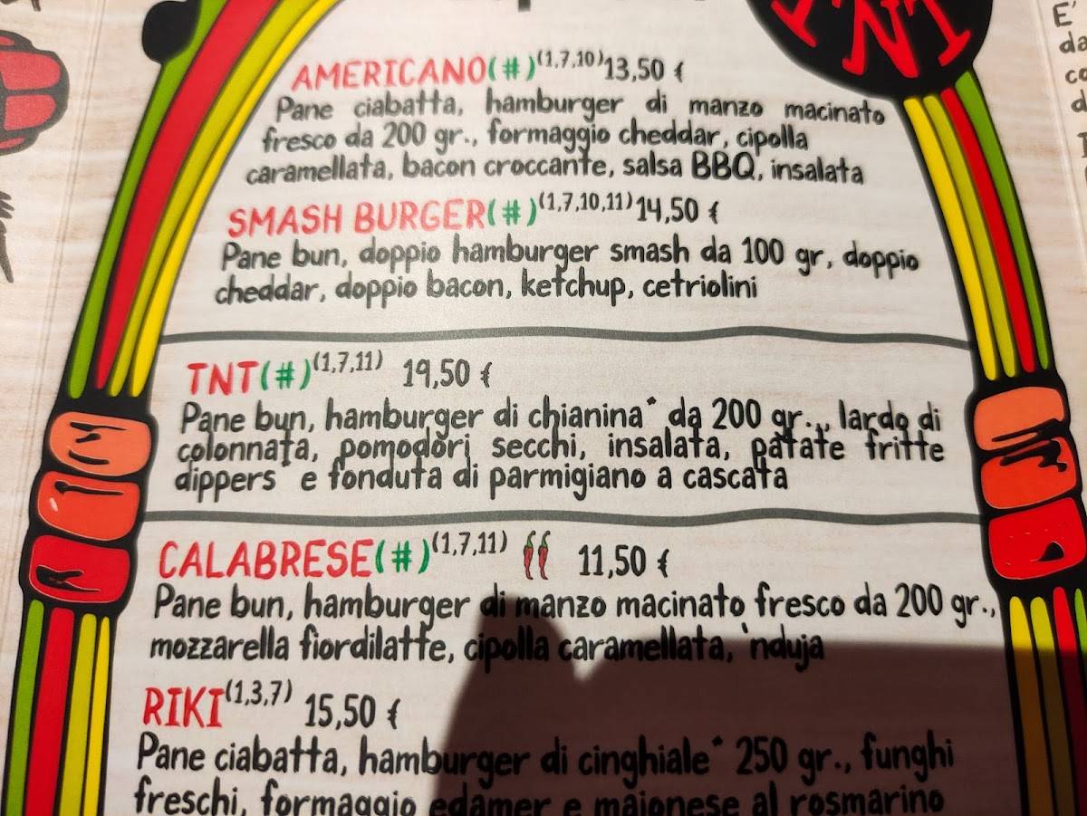 Menu di TNT Pub 