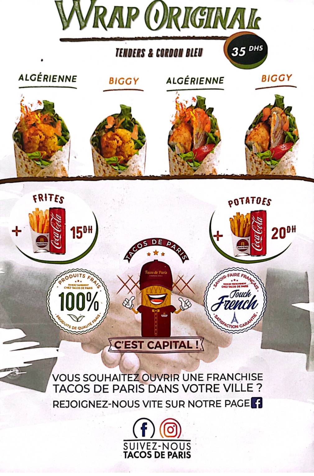 Menu de Tacos de Paris Agdal