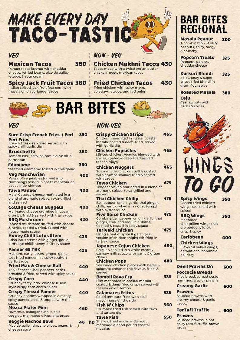 Talli Bar & Kitchen menu