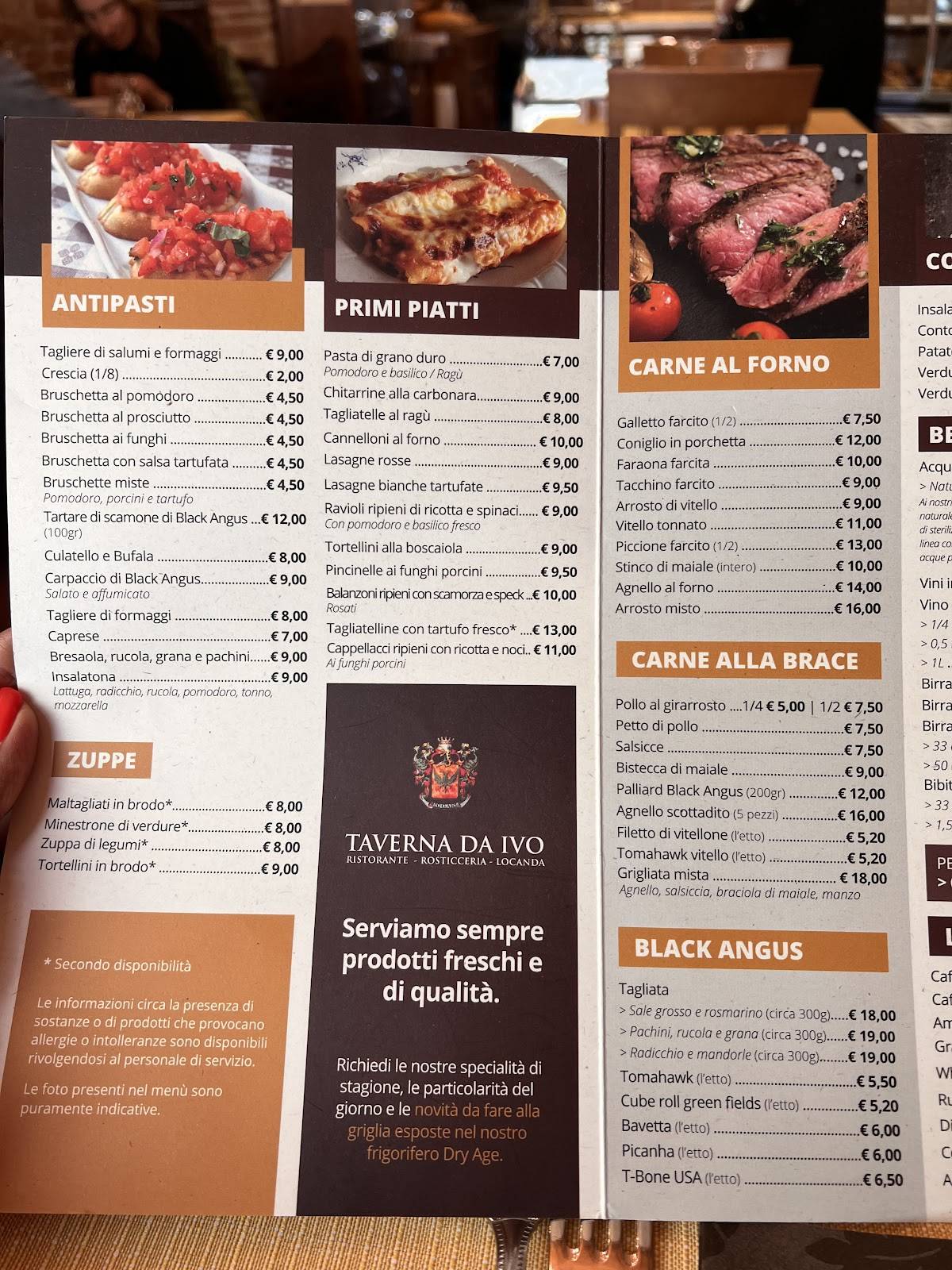 Menu di Ristorante Taverna da Ivo 