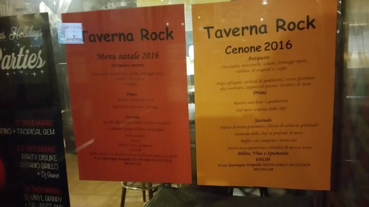 Menu di Taverna Rock Di Giulio Urciuoli S A S 