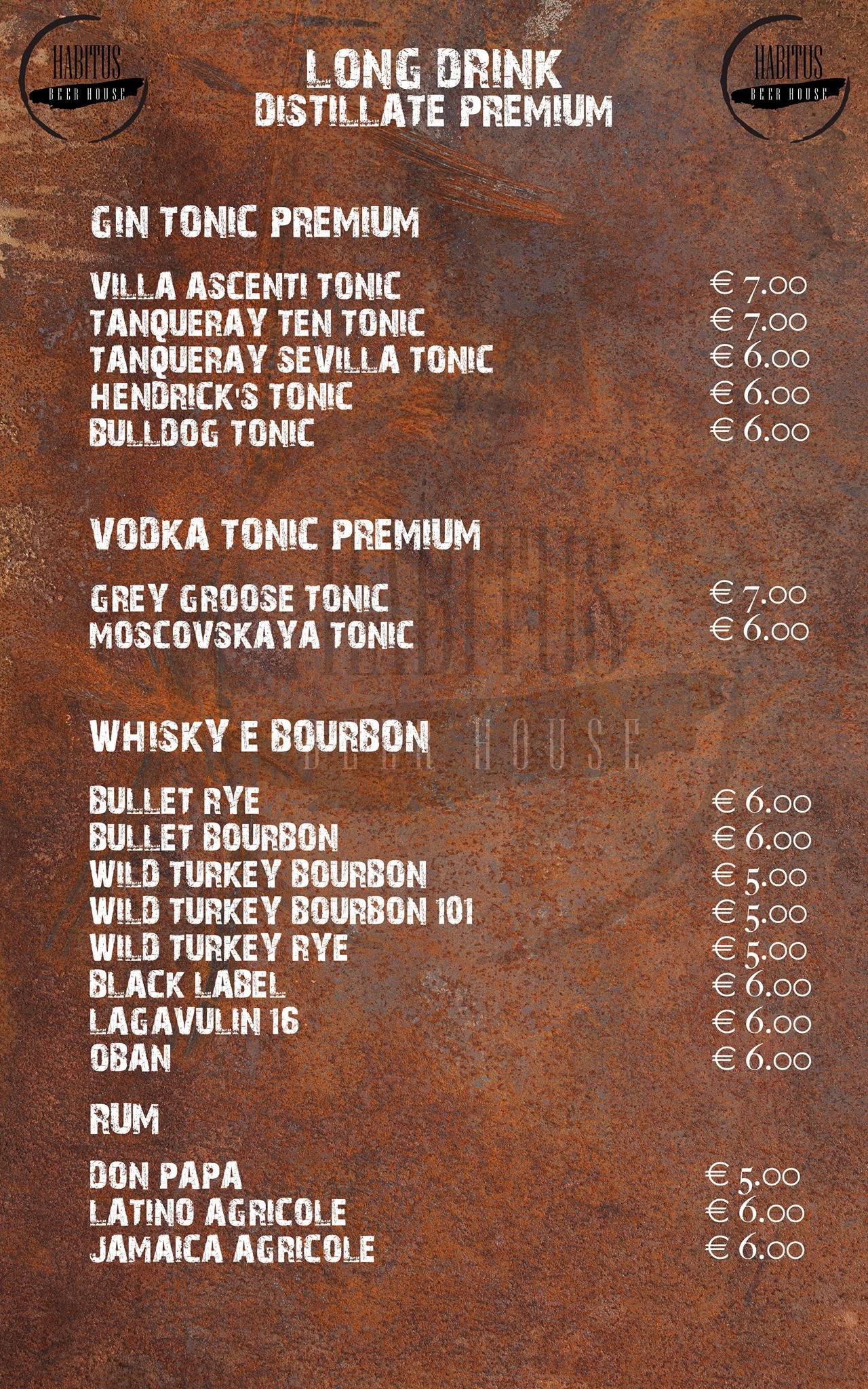 Menu di Habitus Cafè 