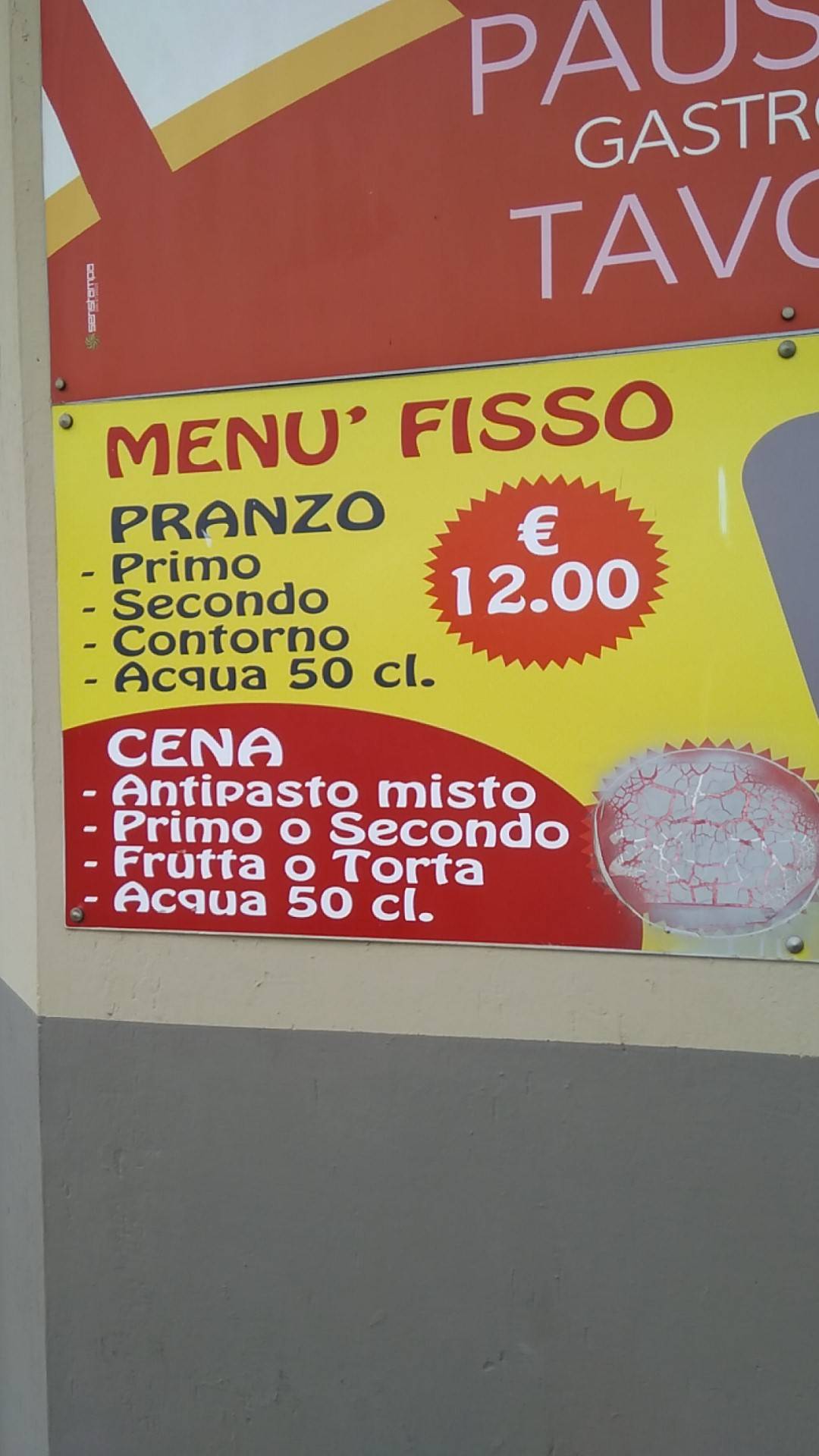 Menu di Tavola calda La Spiga 