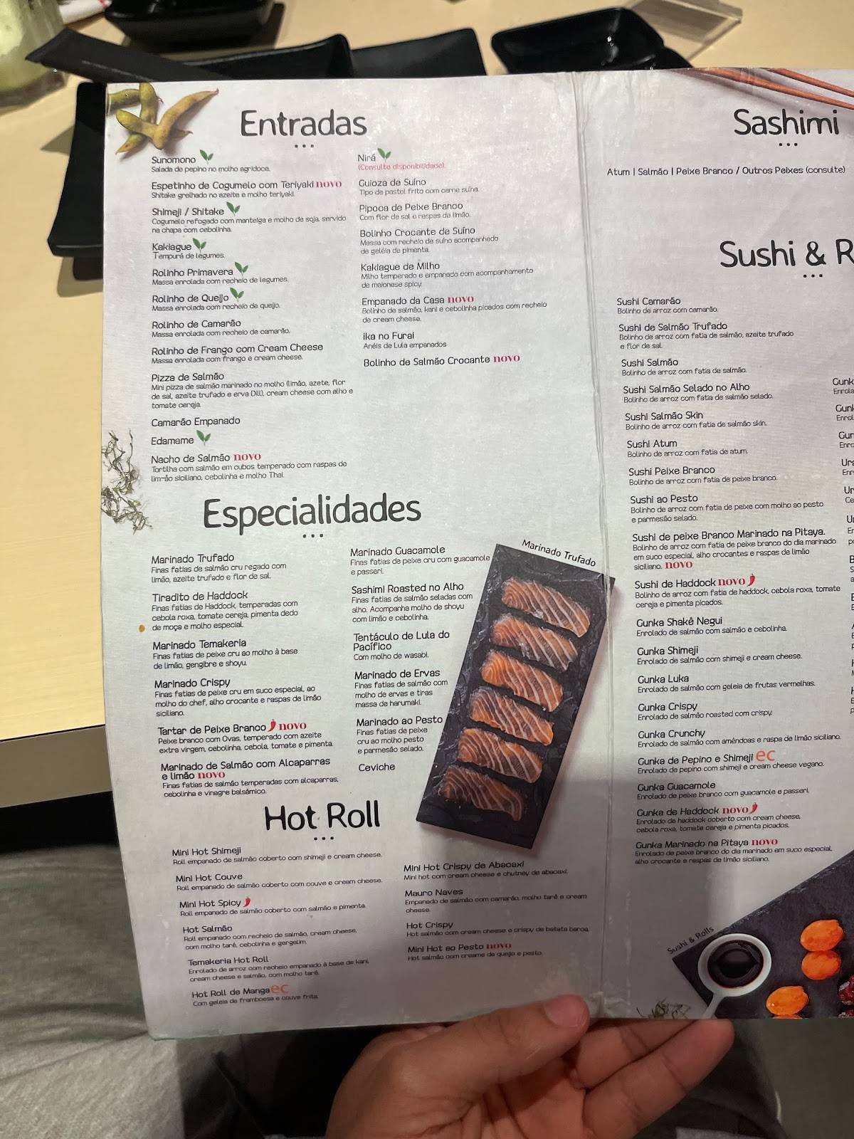 Temakeria - Barra cardápio