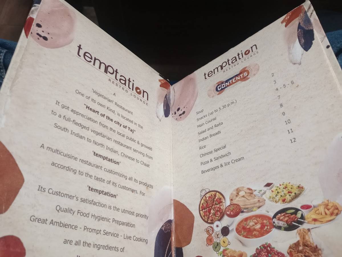 Temptation menu