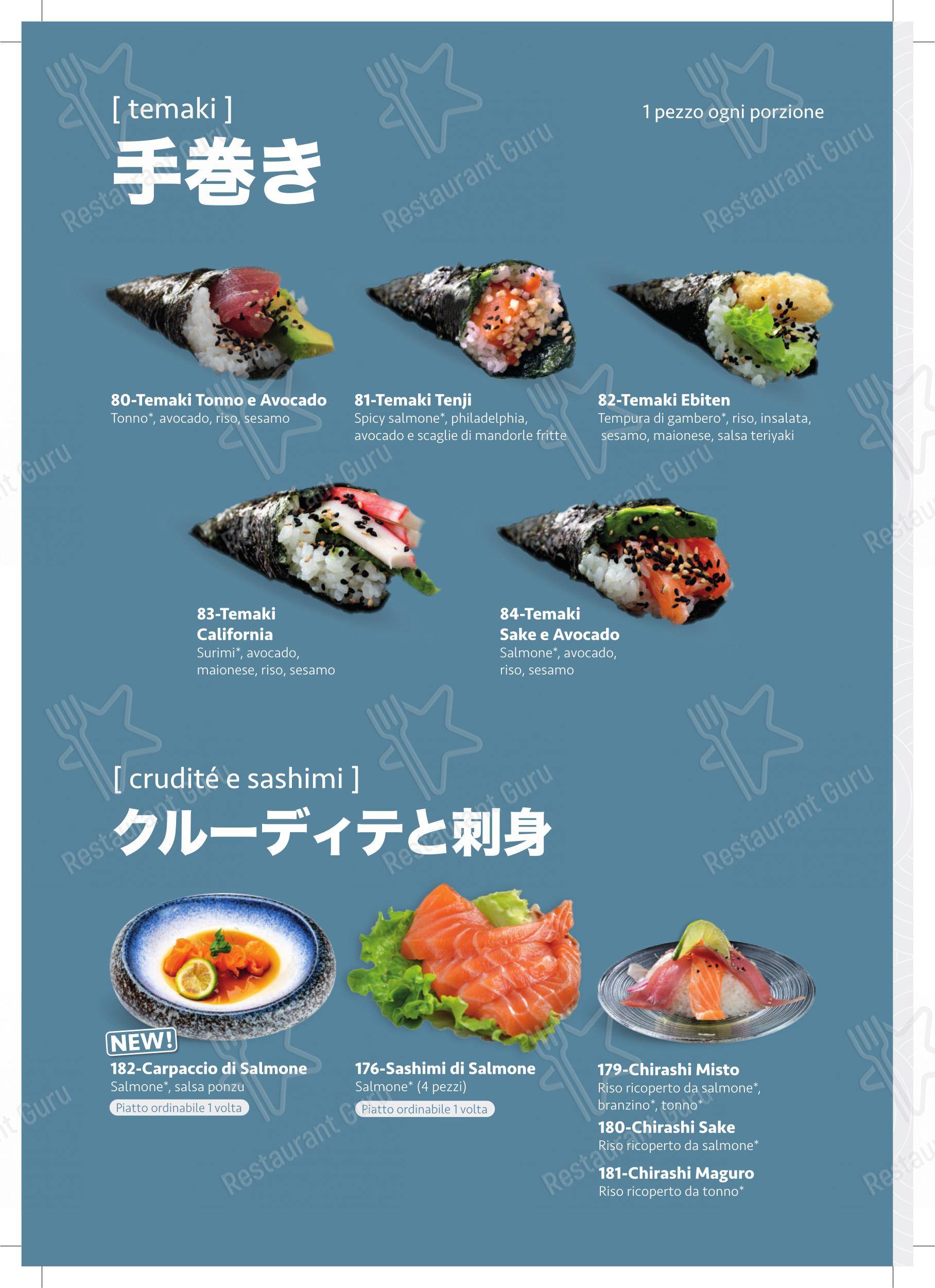 Menu per Tenji Ristorante Giapponese ristorante