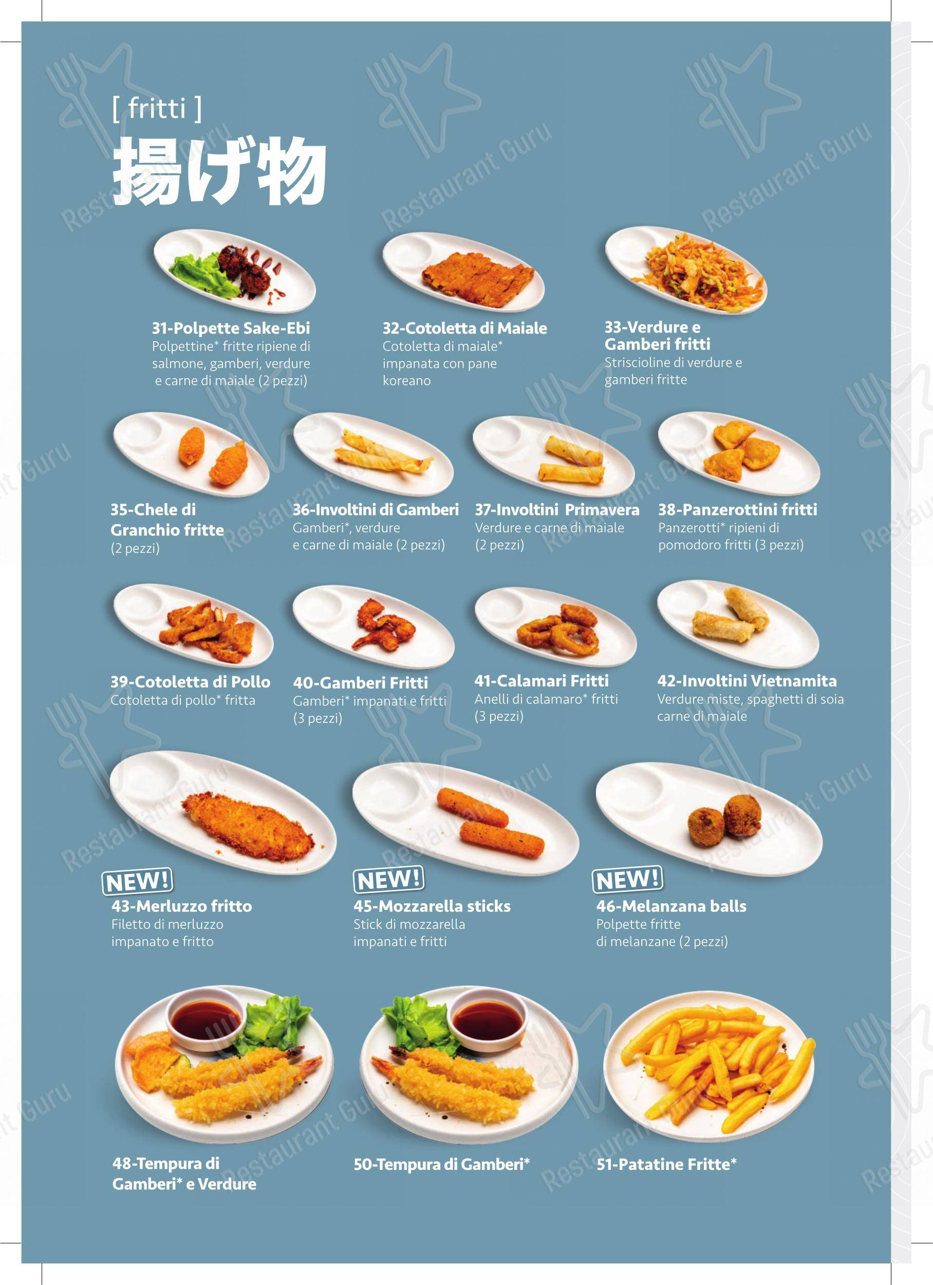 Tenji Ristorante Giapponese in Parma - Menu