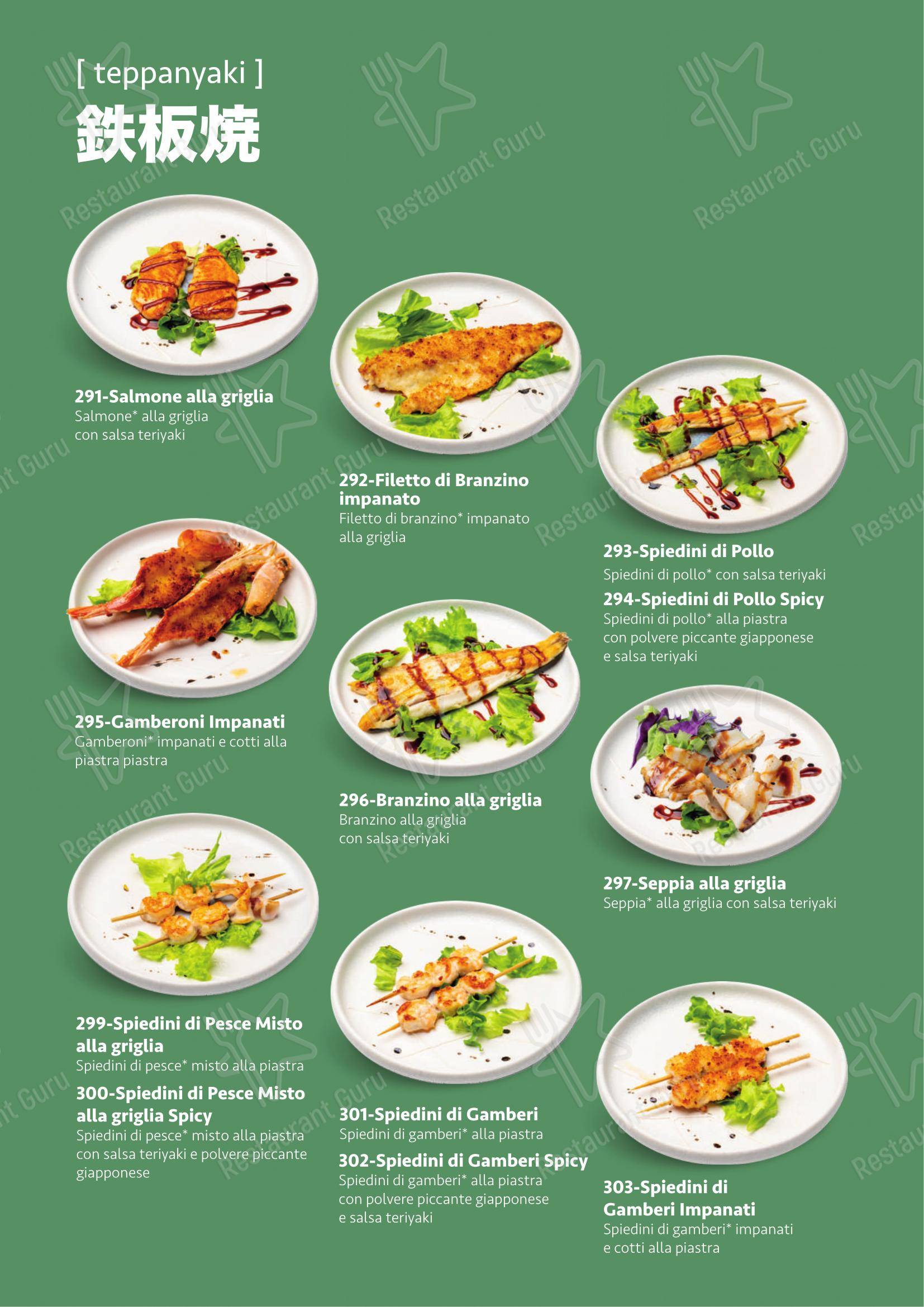 Menu di Tenji Ristorante Giapponese - Menu bar