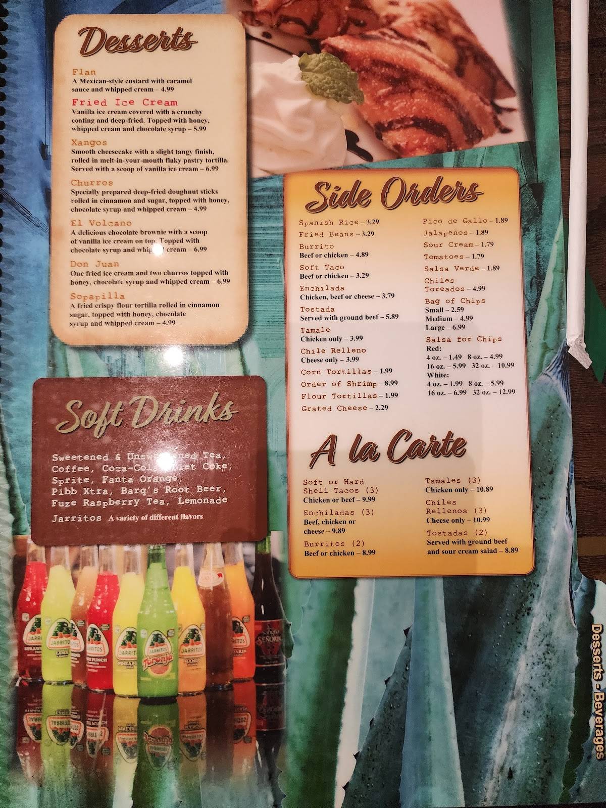 Menu at Tequila Real restaurant, Milton