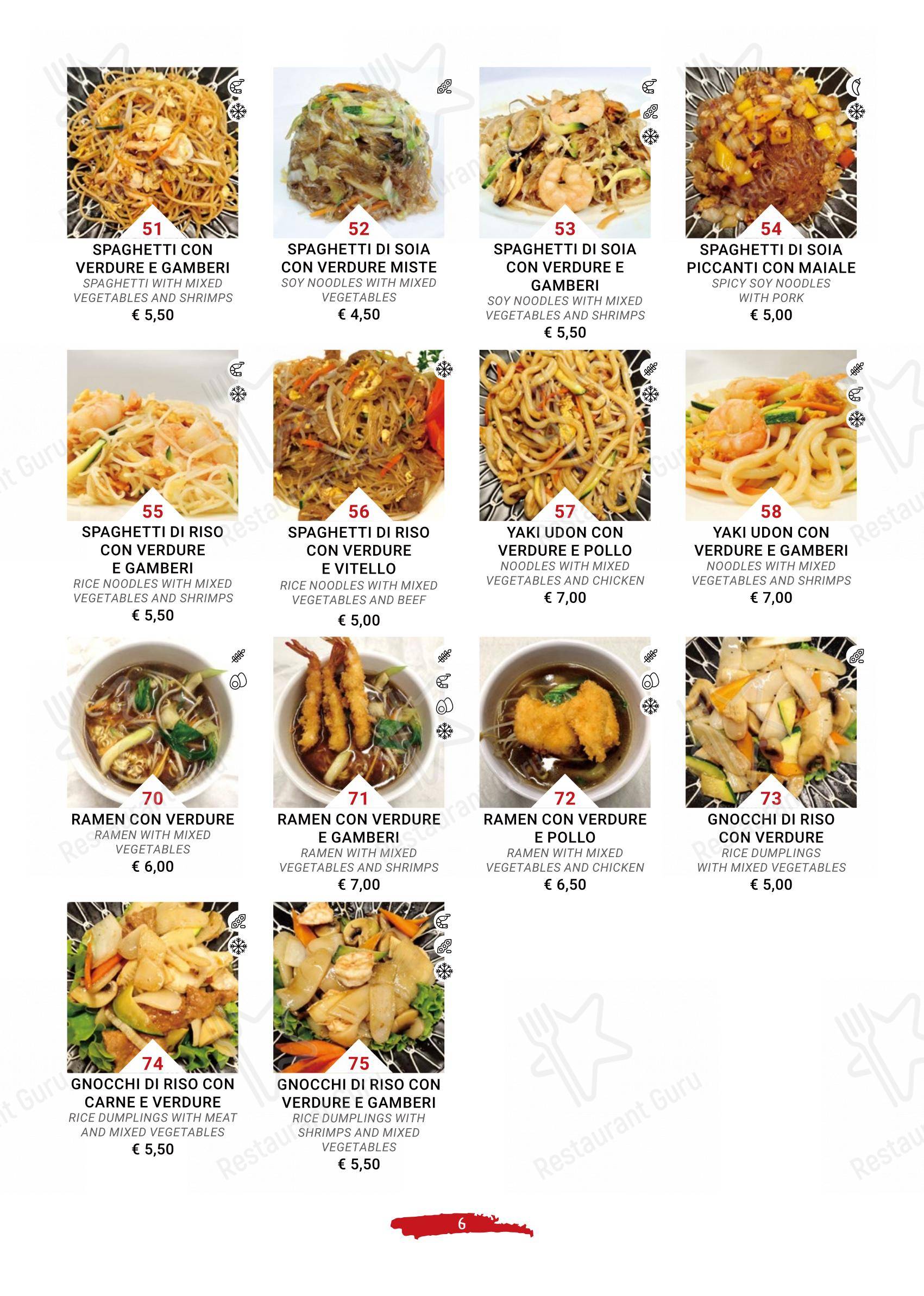 Menu per Terra d'Oriente in Trieste