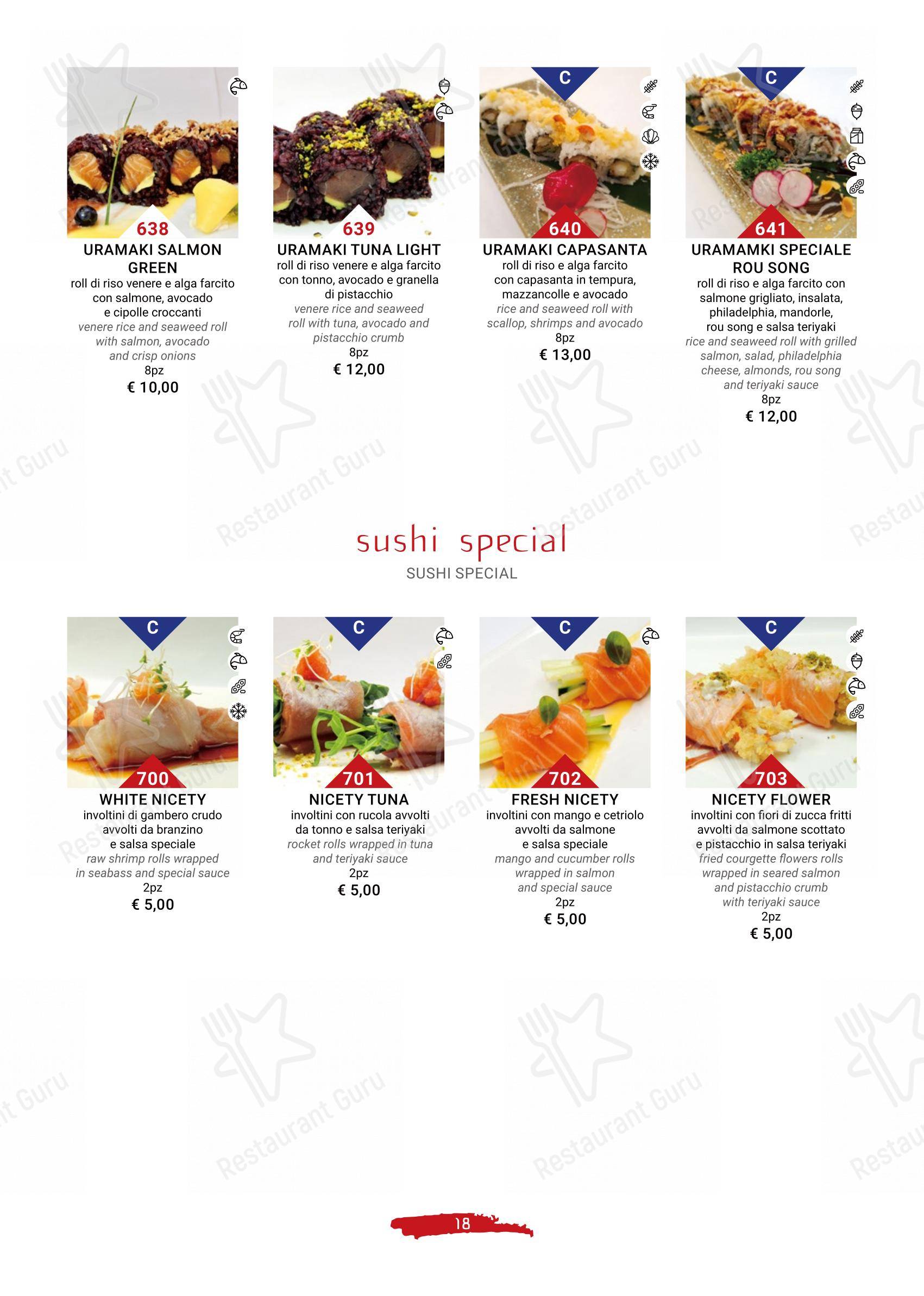 Menu per Terra d'Oriente in Trieste