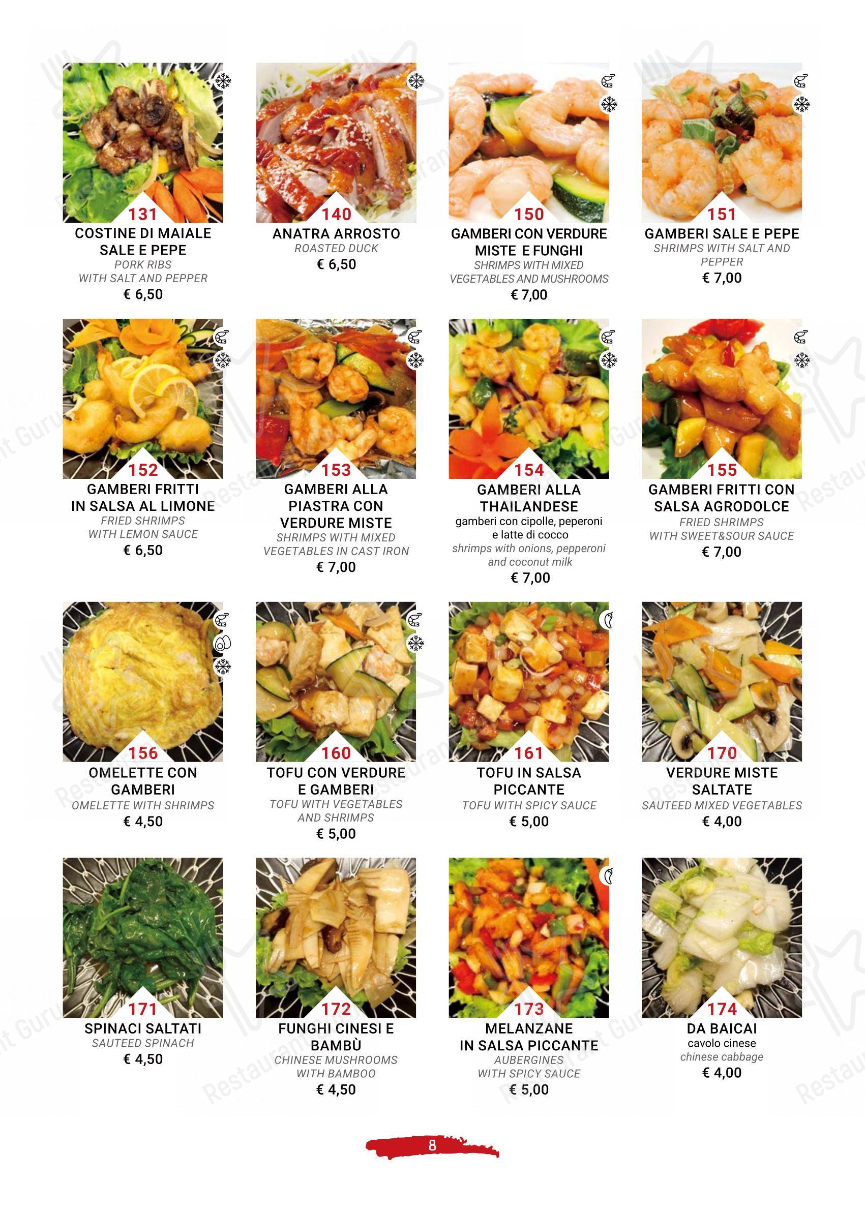 Menu per Terra d'Oriente in Trieste