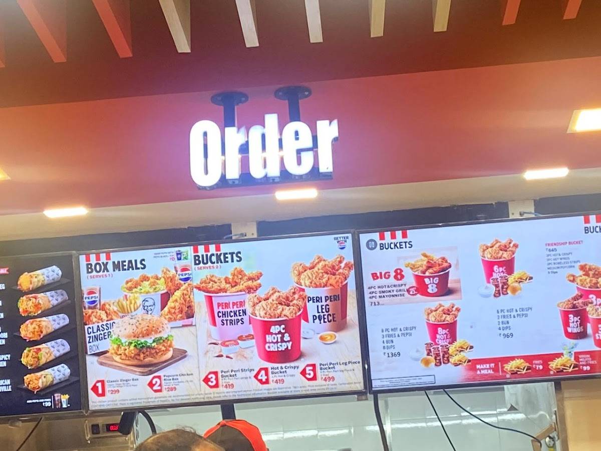 KFC menu