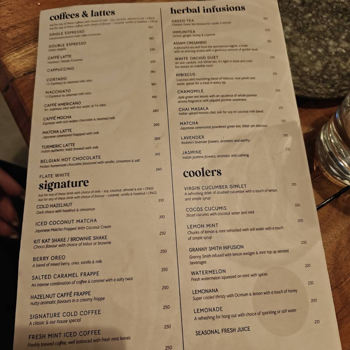 The Arches Cafe & Bakery menu