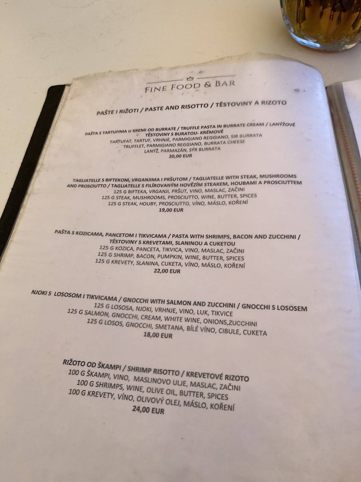 Menu di The Beach Fine Food & Bar 