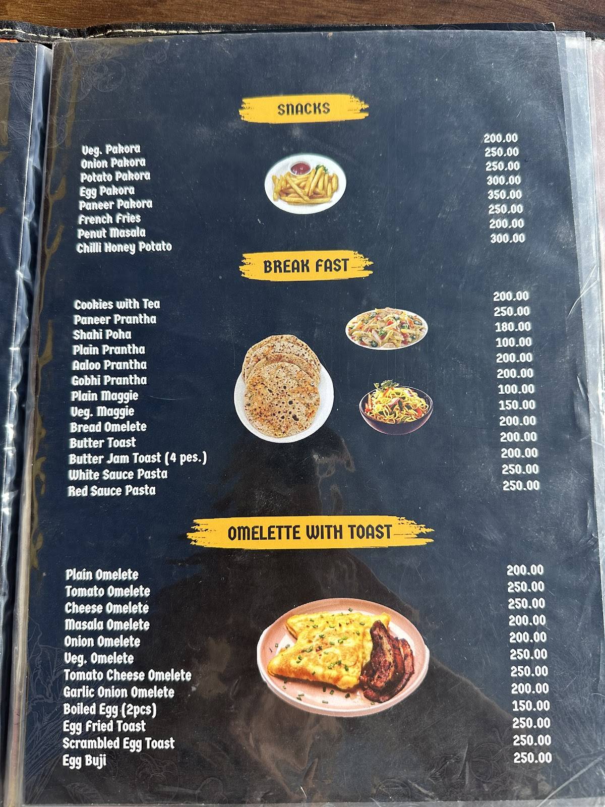 The Big Tree Cafe and Restaurant menu