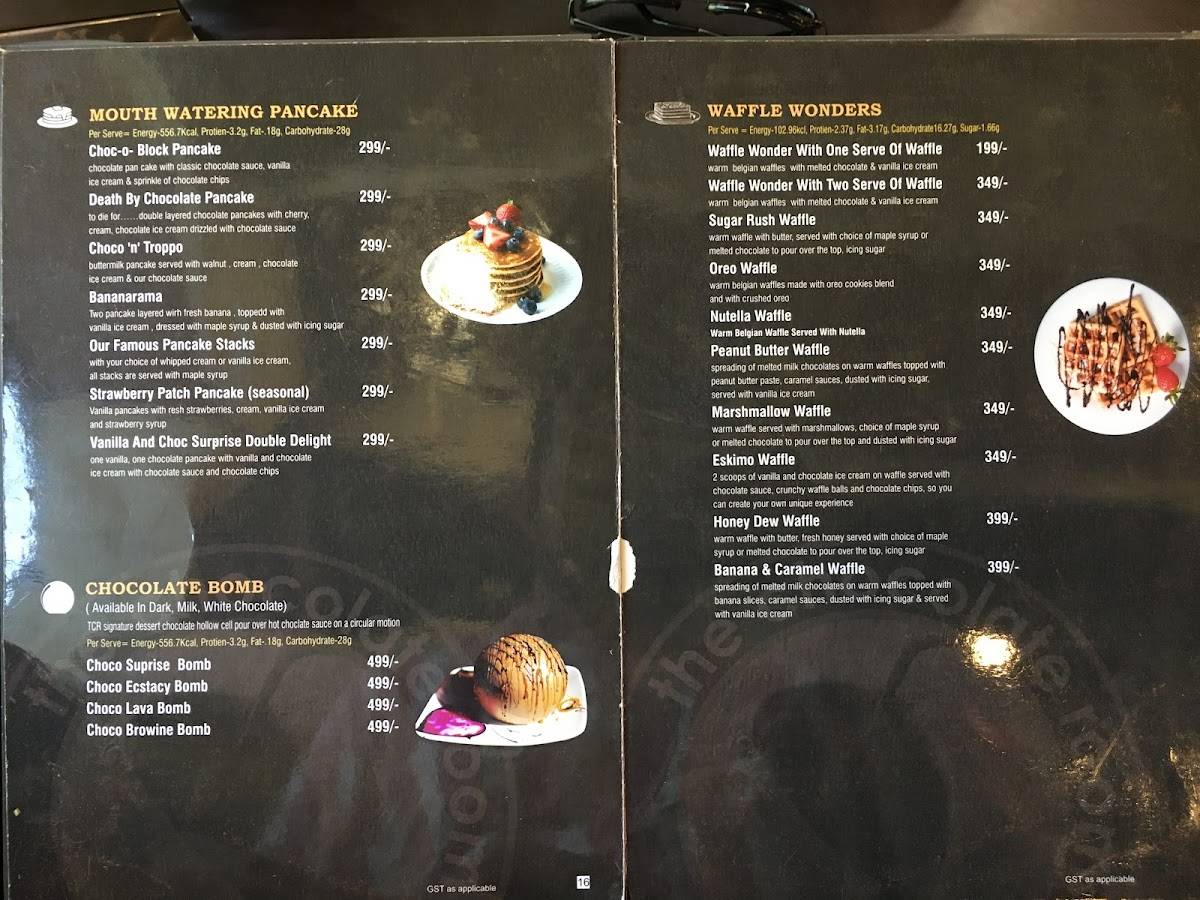 The Chocolate Room menu