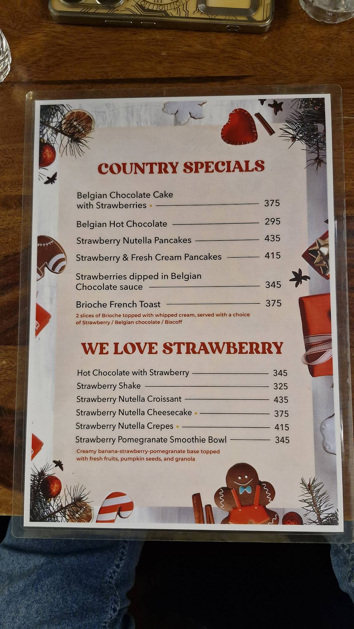 The Country House menu