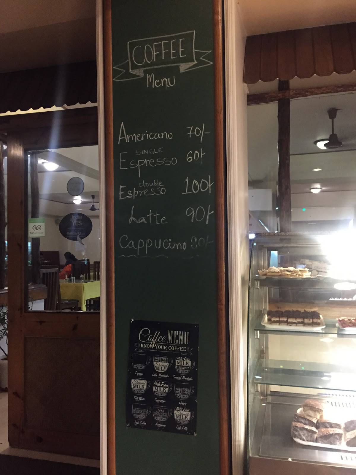 The Eee Cee Bakery menu