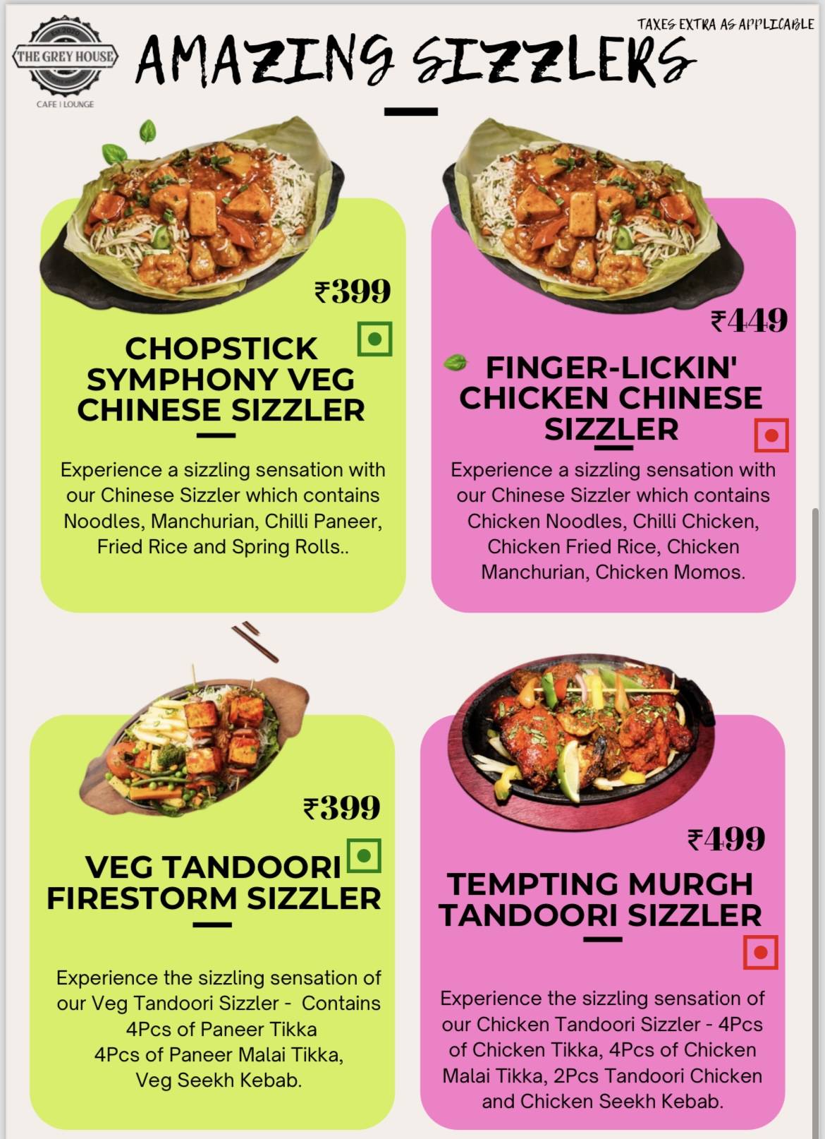 The Grey House (Cafe Terrace Lounge) Grey Courtyard menu