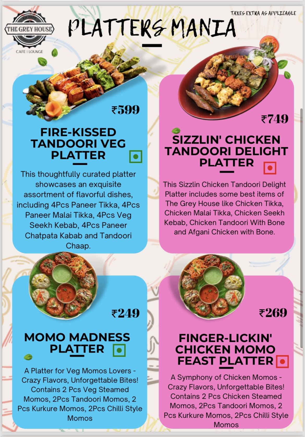 The Grey House (Cafe Terrace Lounge) Grey Courtyard menu