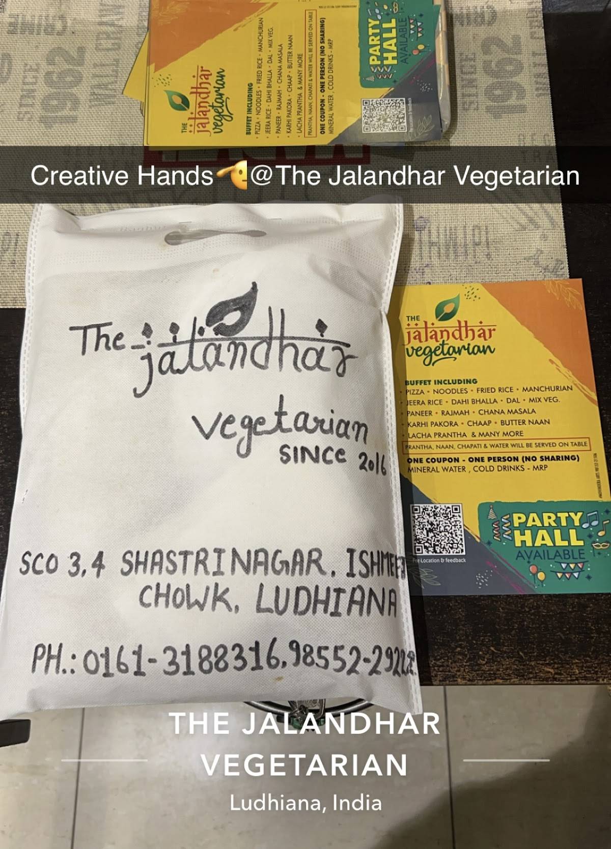 The Jalandhar Vegetarian menu