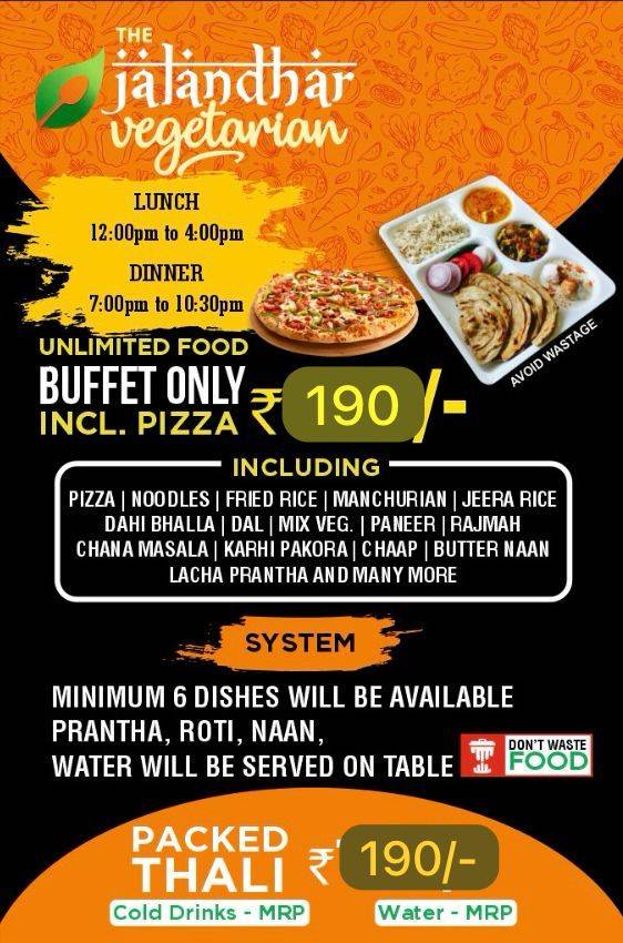 The Jalandhar Vegetarian menu