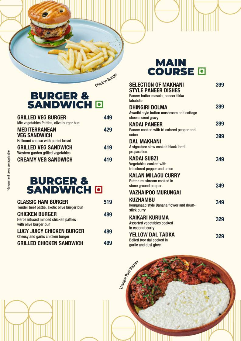 The Living Room Coimbatore menu