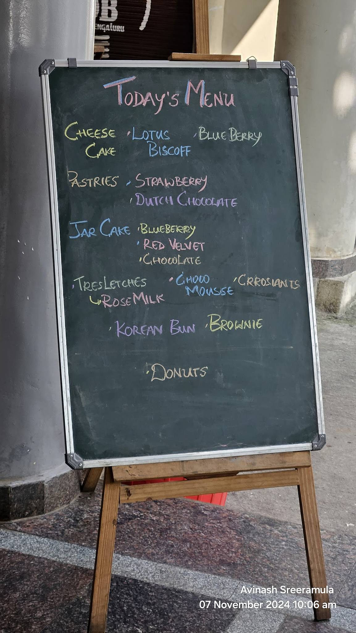 The Nachiyar Cafe menu