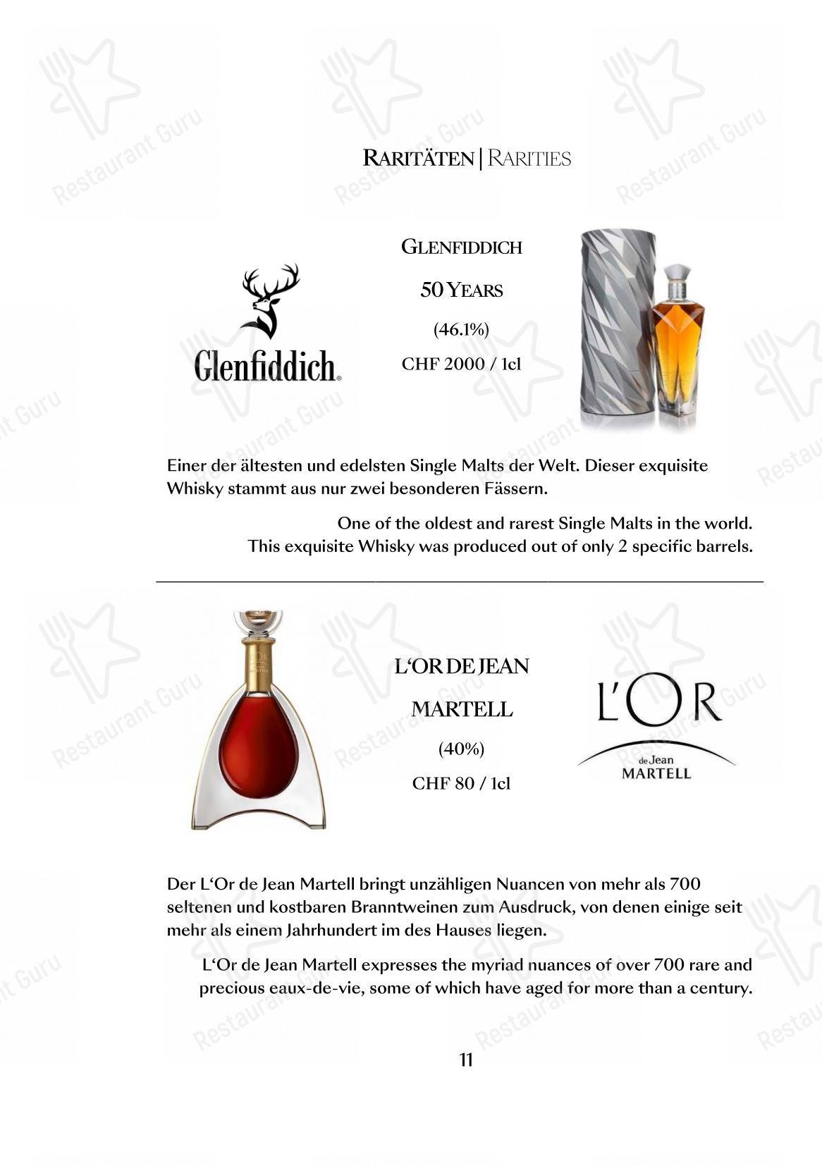 Menu per The Nest in Zurigo