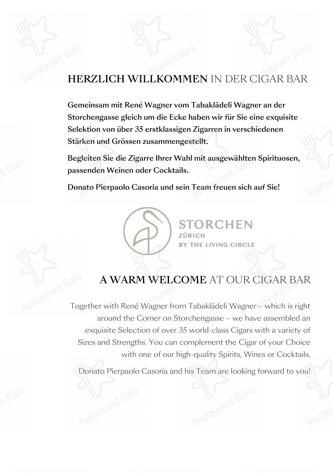 Menu per The Nest in Zurigo