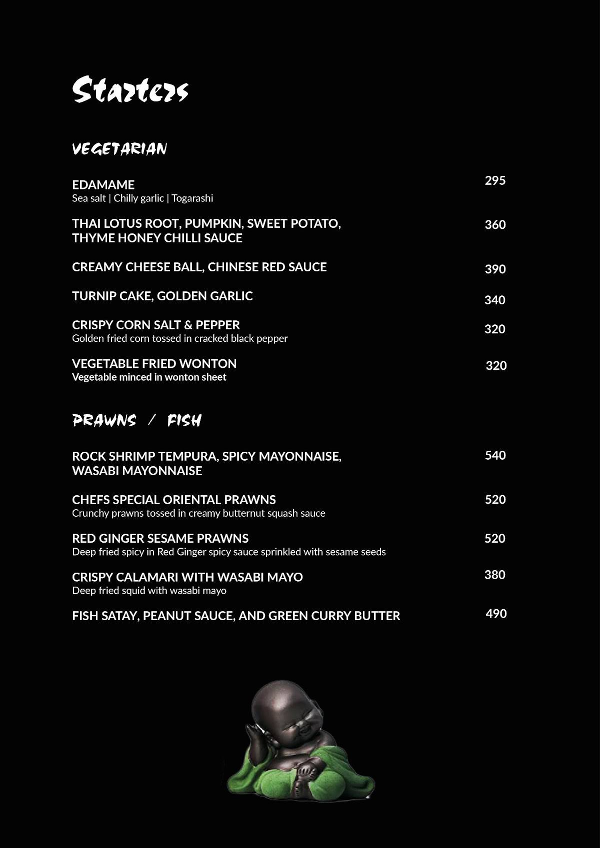 The Red Ginger menu