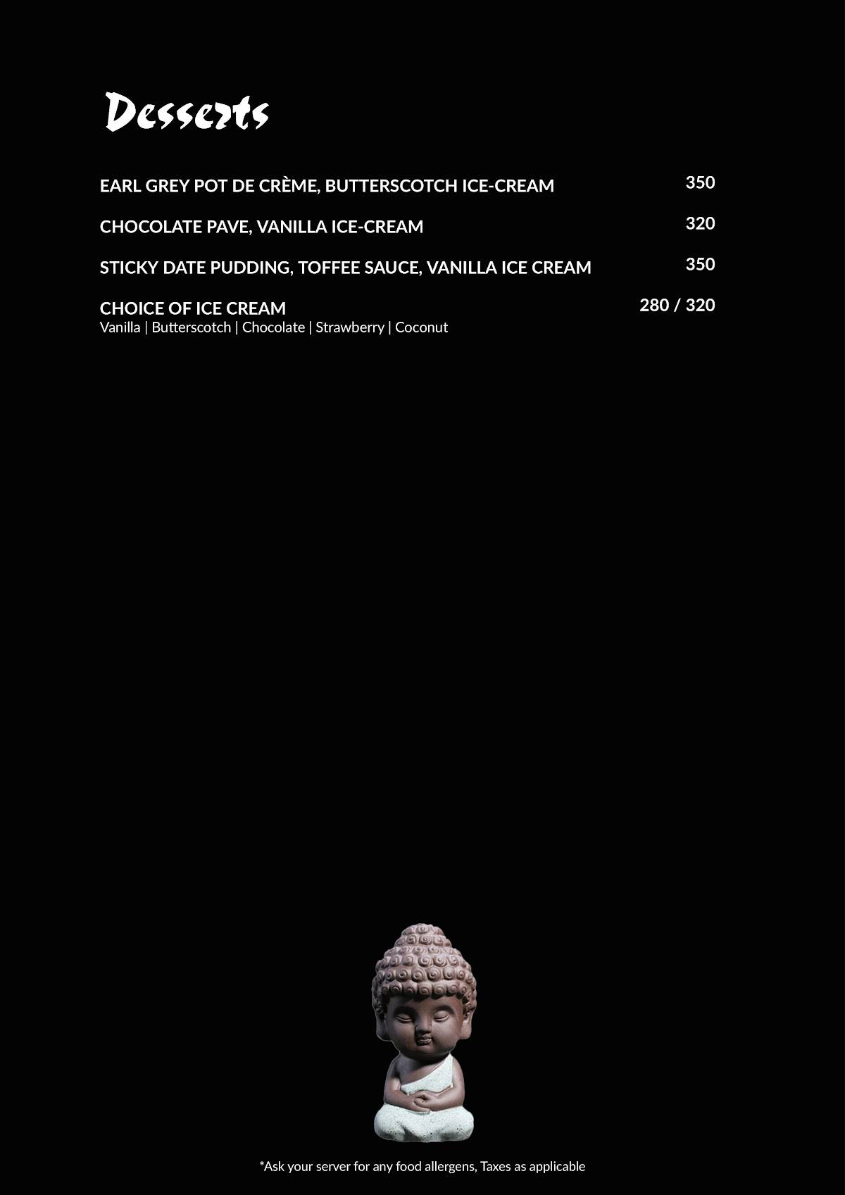 The Red Ginger menu