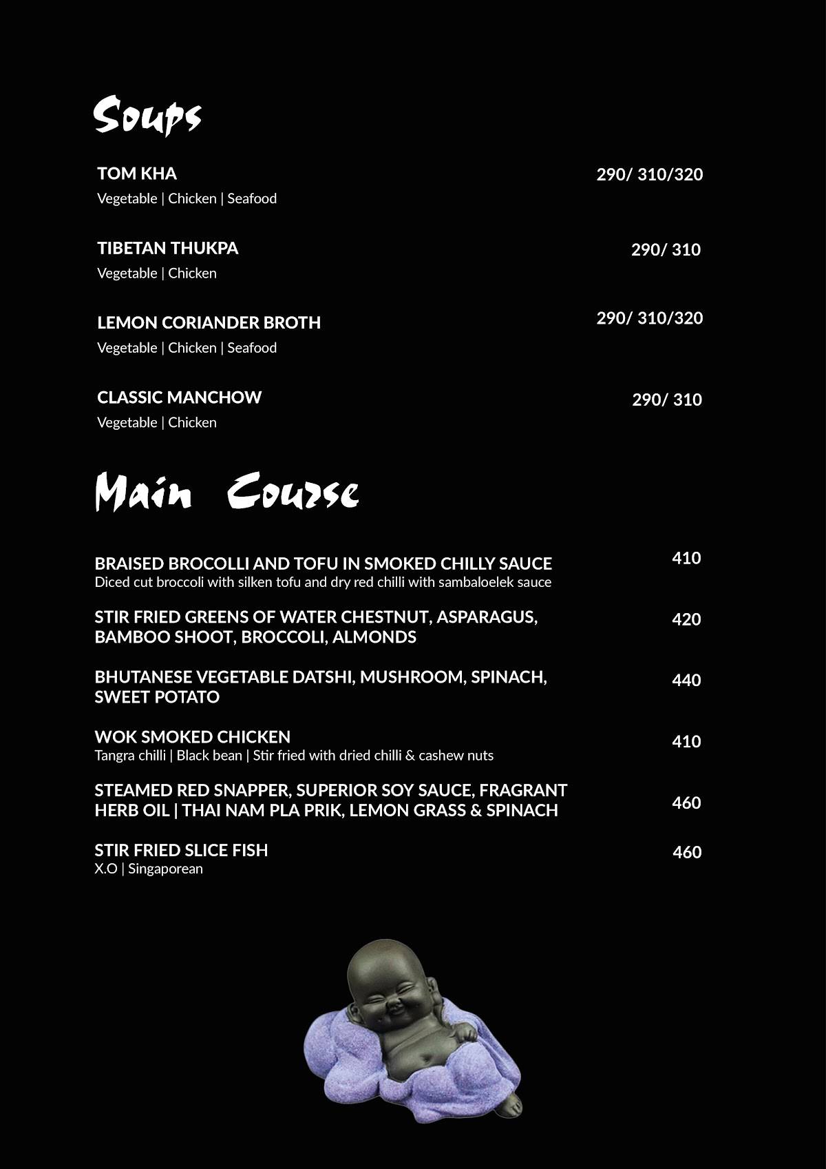 The Red Ginger menu